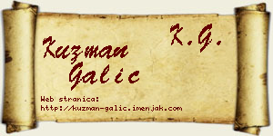 Kuzman Galić vizit kartica